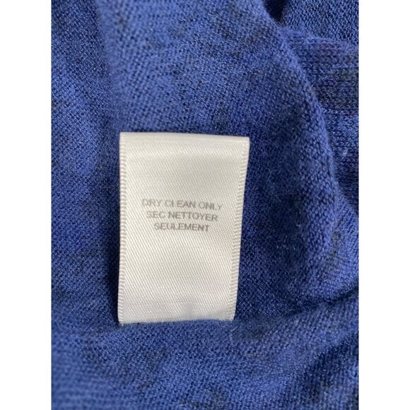 REBECCA TAYLOR Cowl Sweater Womens SZ L Wool Animal Leopard Cat Animal Knit Blue - Picture 7 of 7